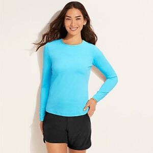 Lands' End Women's Bright Blue Long Sleeve Tee